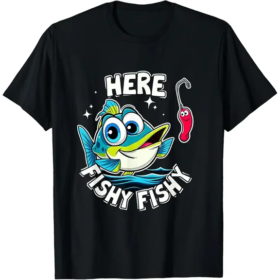 Here Fishy Fish Funny Fishing T-Shirt