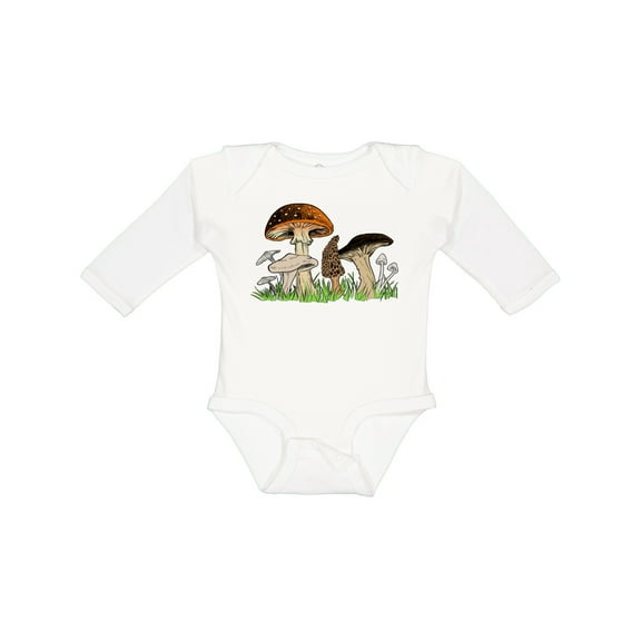 Inktastic Mushroom Hunting for Morel Mushroom Boys or Girls Long Sleeve Baby Bodysuit