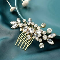 Crystal Bride Wedding Hair Comb Hair Accessories with Rhinestone Bridal Side Combs for Women and Girls (B Gold)