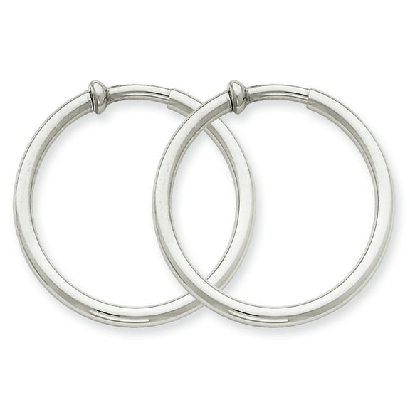 Primal Gold 14 Karat White Gold Non-pierced Earring Hoops Earrings