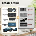 thumbnail image 6 of JOYURE 6 Pieces Patio Furniture set All-Weather Outdoor Wicker Sectional Conversation Sofa Rattan patio seating sofa with cushion and Glass Table and Ottoman for Porch Poolside,Peacock, 6 of 8