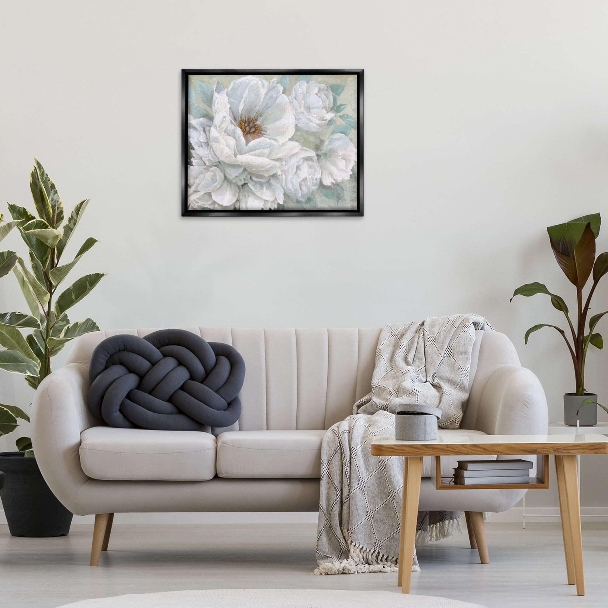 Stupell Industries White Beauty Bouquet Botanical & Floral Painting Black Floater Framed Art Print Wall Art, 31 x 25