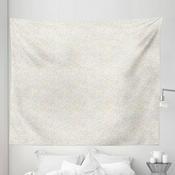 Colorful Tapestry, Dotted Pattern with Rainbow Colors on Off White Background Carnival Theme, Fabric Wall Hanging Decor for Bedroom Living Room Dorm, 5 Sizes, Multicolor, by Ambesonne