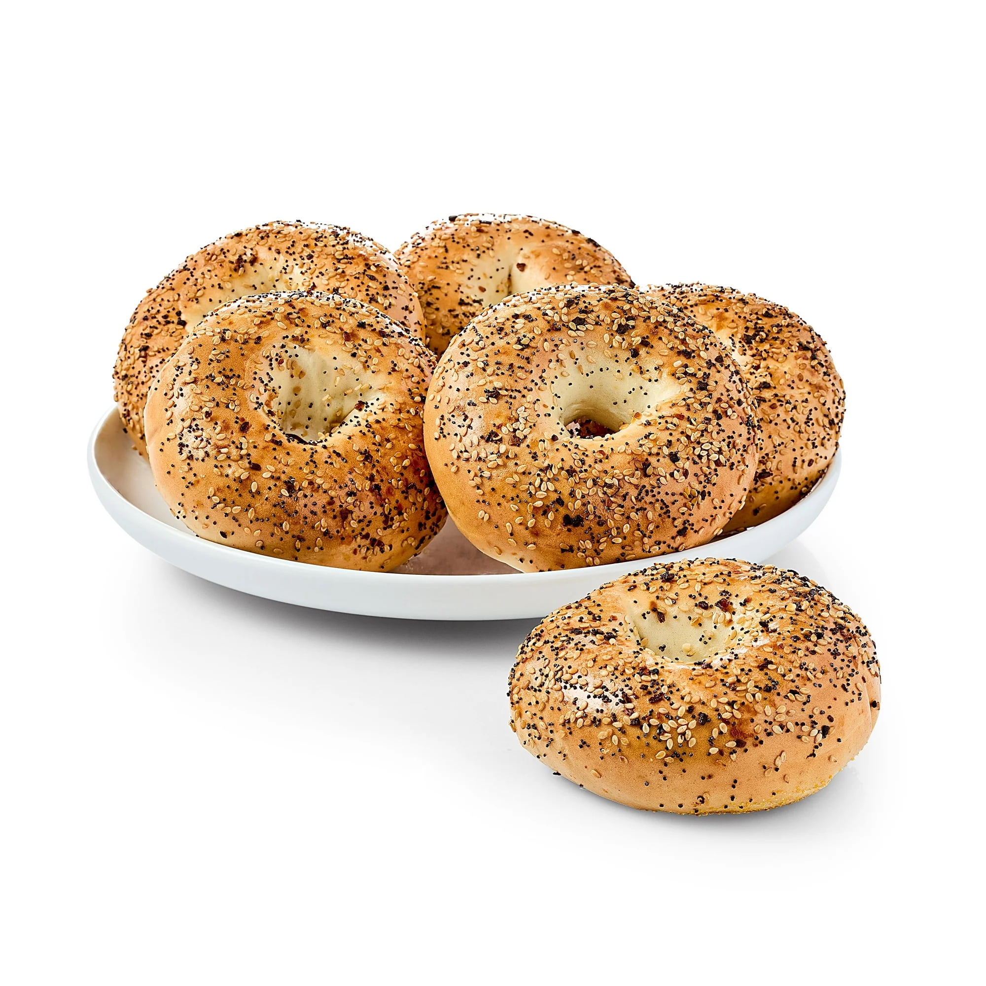Marketside Fresh Pre-Sliced Everything Bagels, New York Style, 22.8oz, 6 Count