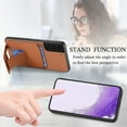 thumbnail image 4 of Allytech Card Holder Back Cover Case for Samsung Galaxy S23, PU Leather TPU Hybrid Kickstand Anti-Scratch Shockproof Slim Vintage Phone Case for Galaxy S23, Brown, 4 of 8