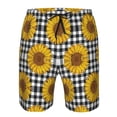 thumbnail image 3 of Disketp Men's Swim Trunks Hawaiian Breathable Surf Beach Swimsuits Mesh Lining Beach Shorts with Pockets-Sunflowers, 3 of 7