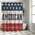 thumbnail image 4 of 4th of July Shower Curtain American Flag Patriotic Shower Curtains for Bathroom Decor Independence Day Vintage Stars Blue White Red Stripe Bath Curtains Sets Waterproof Small Stall 36" x 72", 4 of 6