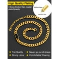 thumbnail image 3 of ChainsProMax Women 16" Choker Necklace, Cuban Link Chain Necklace for Men Women, Stainless Steel Gold Plated, 3 of 9