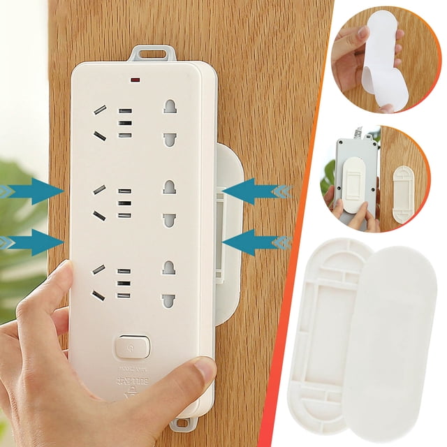 Birdeem Power Strip Holder,Wall Mount Adhesive Mount for Power Strip and Router,Cable Management Organizer with Strong Double-Sided Tape,Easy To Install and Remove