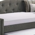 thumbnail image 3 of Mosh Twin Size Daybed with Trundle Camelback Gray Fabric Upholstered, 3 of 5