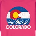 thumbnail image 2 of Instant Message - Retro Colorado Flag Mountains - Men's Crew Neck Fleece Pullover, 2 of 5