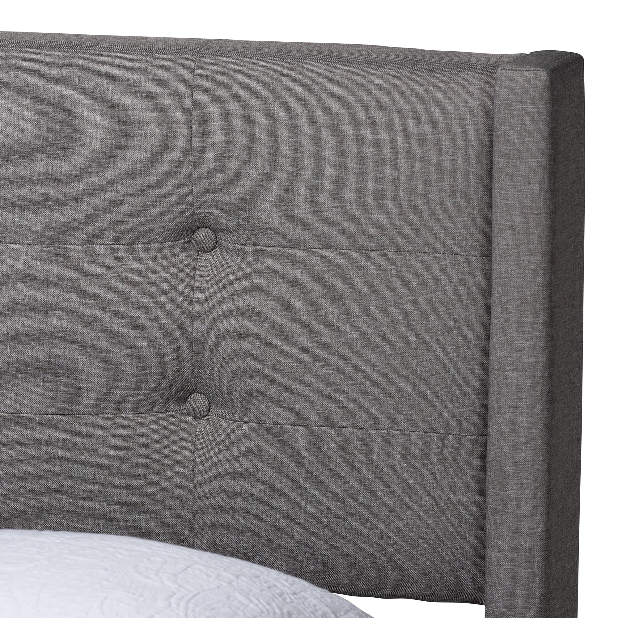 Baxton Studio Casol Mid-Century Modern Transitional Grey Fabric Upholstered Queen Size Platform Bed