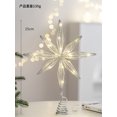 thumbnail image 1 of Adornos de árbol de Navidad con purpurina dorada, adorno de árbol de estrella iluminado con luces LED blancas cálidas para decoración de vacaciones, decoración interior de fiesta, 1 of 5