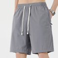 thumbnail image 5 of BiZtdJrK Mens Big and Tall Cargo Shorts Ice Silk Cooling Summer Beach Shorts Drawstring Breathable Casual Shorts with Pockets on sale clearance items Gray XXL, 5 of 8