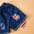 thumbnail image 6 of Mercatoo Baby Girls Independence Day Pants Suit Stripe Star And Cartoon Car Print T Shirt And Baggy Denim Shorts, 6 of 8