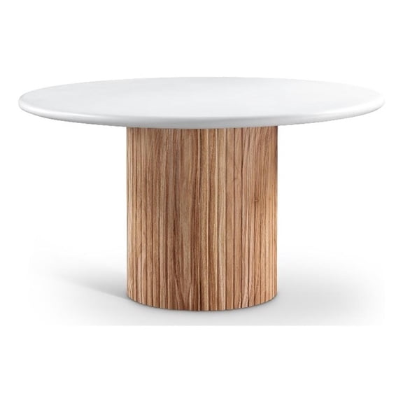 Afuera Living Contemporary 53" White Concrete Indoor/Outdoor Dining Table