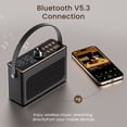 thumbnail image 6 of ANTBOOK Retro Portable Bluetooth Speaker with FM Radio & Alarm Clock, LED Display, Vintage Mini for Bedroom Black, 6 of 8