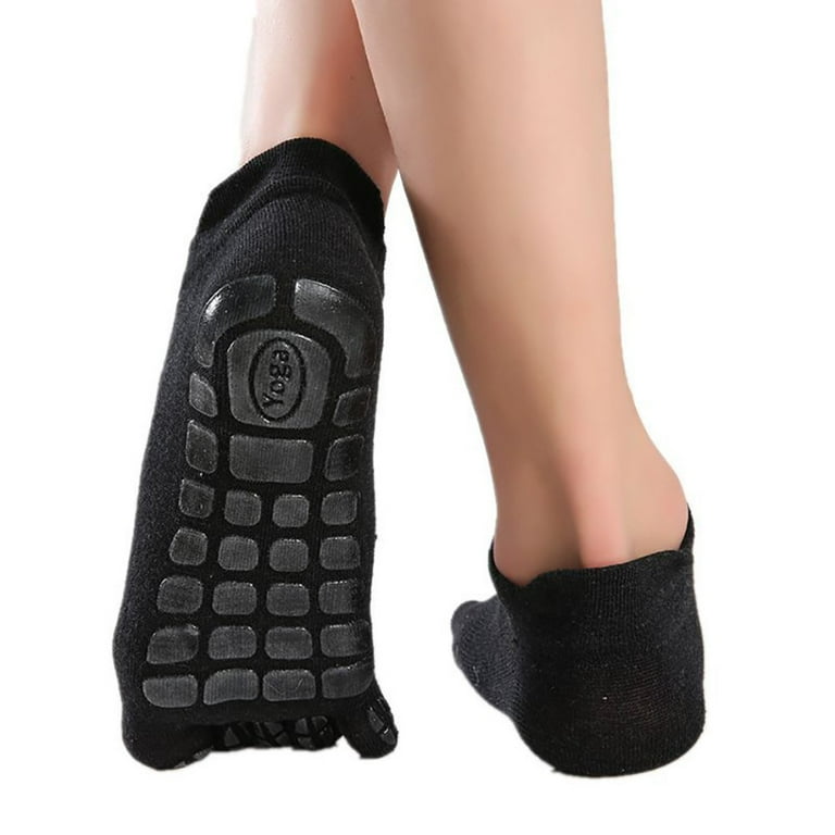 Mens Yoga Socks Breathable Cotton Non slip Grip Socks Toe Socks Workout Socks