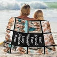 thumbnail image 3 of Custom Blanket with Picture Text Customized Photo Throw Blanket for Adult, Kids Personalized Family Photo Blanket for Mom, Dad, Grandma, Grandpa, Memorial Gifts for Christmas, Anniversary, Birthday, 3 of 6