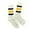 Yellow, variant on Japanese Style Sporty Retro Striped Mid Calf Socks for Women and Men Casual Athletic Crew Socks with Thick Lined Design for Everyday Wear