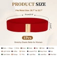 thumbnail image 2 of Cinturón elástico ancho Uxcell para mujeres, banda elástica vintage con hebilla de metal dorado, cinturón ancho para camisas de vestido, rojo, 26.7" a 32.7", 2 of 7