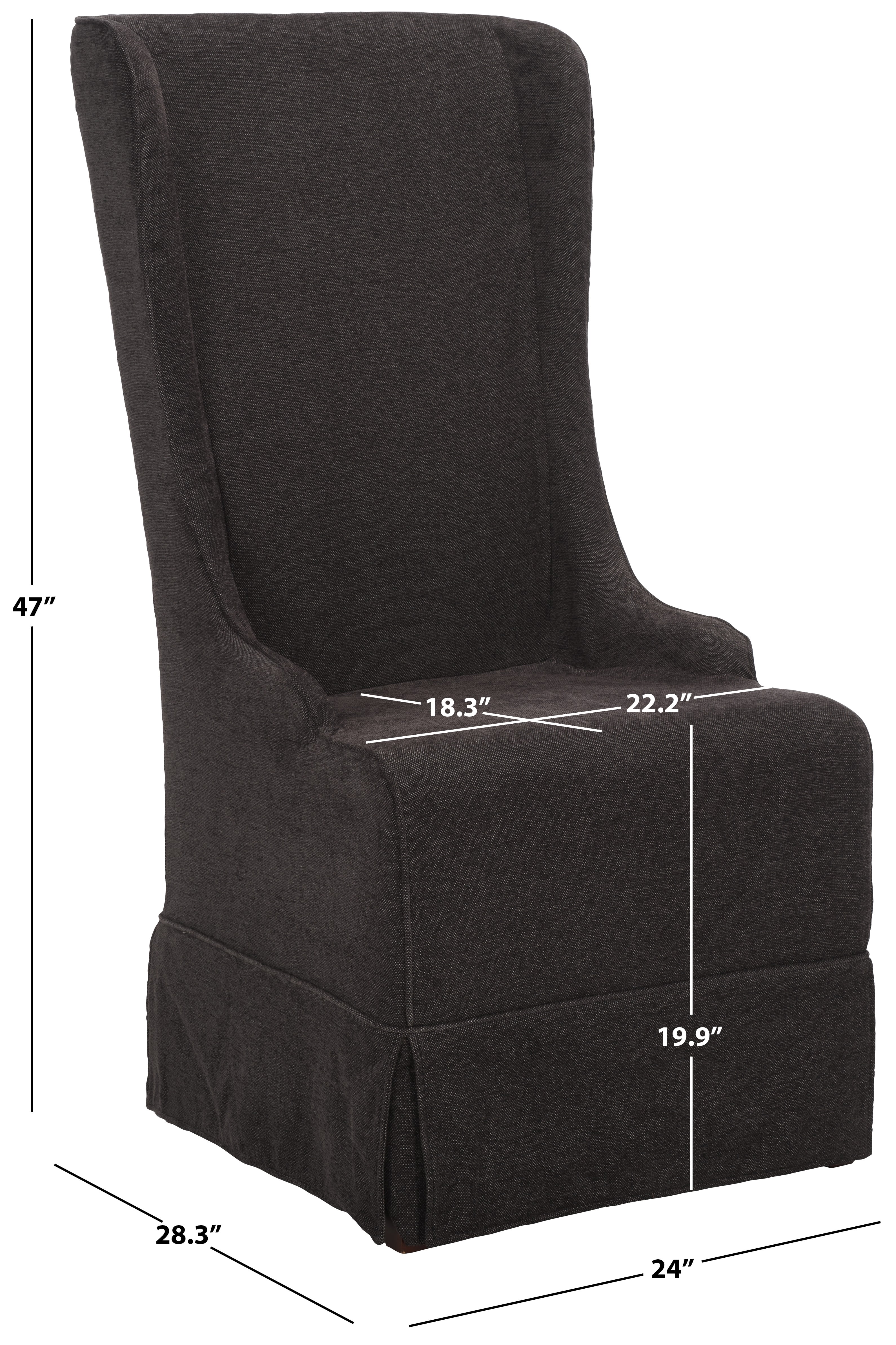 SAFAVIEH Becall Transitional Cotton Solid Dining Parsons Chair, Grey