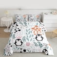 thumbnail image 2 of Homewish Black White Penguin 2pcs Bedding Comforter Set for Teens Boys Girls,Flower Animal Twin Comforter Sets,Dreamy Princess Breathable Bedding Set,Ultra Soft Home Decor,Reversible, 2 of 8