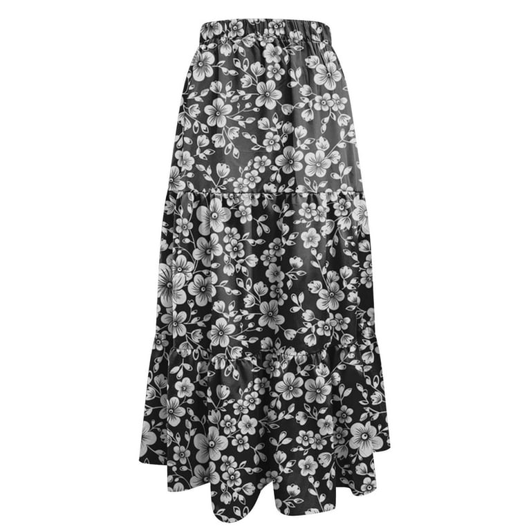 Versatile Black Tiered Skirt Summer Dress Versatile Black Tiered Skirt Summer Dress