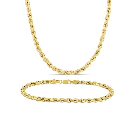Everly Men's 14k Yellow Gold Bracelet Jewelry Set