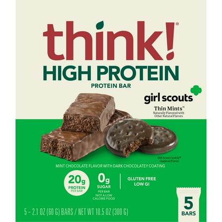 Think! High Protein Bars, Chocolate Mint, 20g, 5Ct