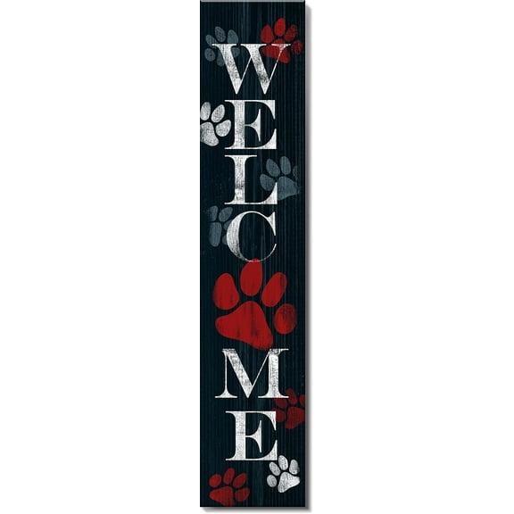 Spoontiques 18366 Welcome Pawprint Porch Sign, 40-inch Tall