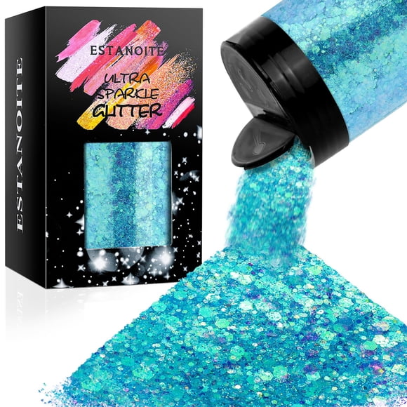 Glitter Estanoite 160 g Chunky Iridiscente Azul Bebé