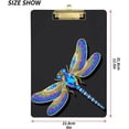 thumbnail image 2 of FMSHPON Gold Dragonfly Clipboard Hardboard Wood Nursing Clip Board and Pull for Standard A4 Letter 13x9 inches, 2 of 7