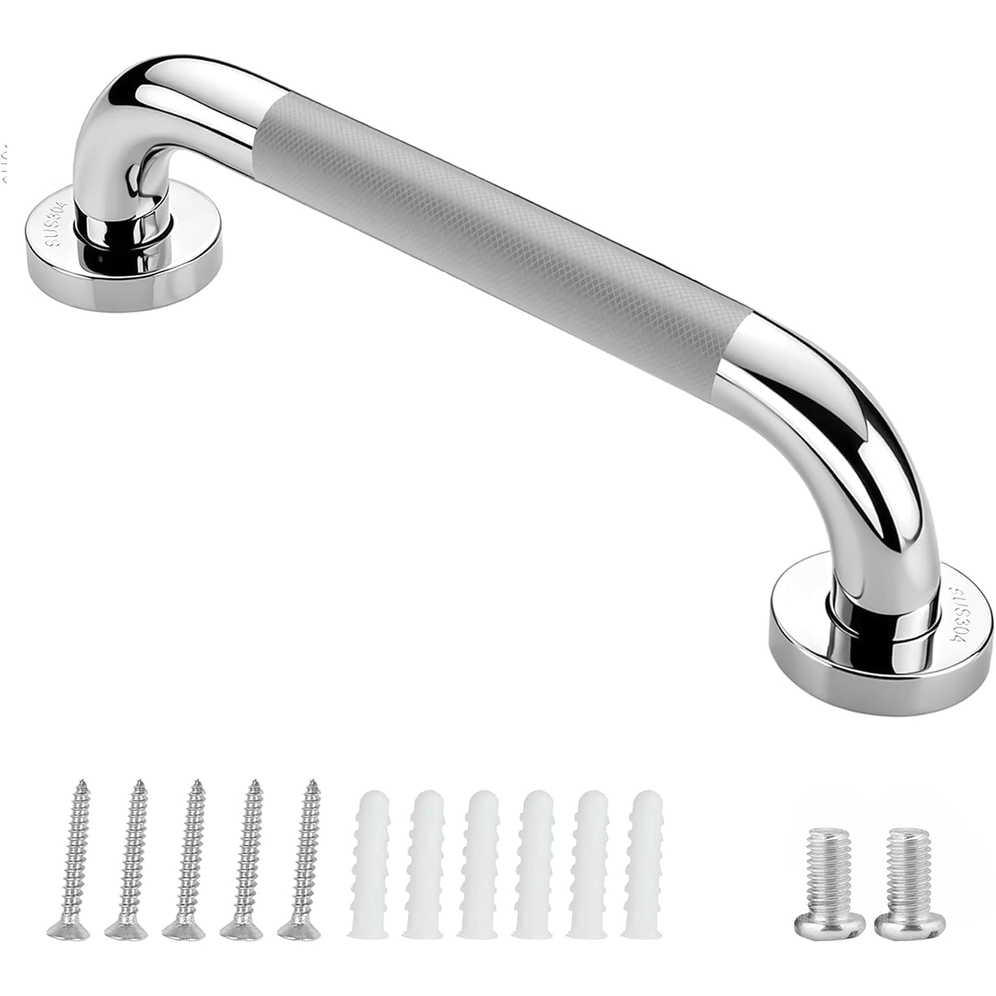 Grab Bars for Shower, 12 Inch Anti Slip Shower Handles for Senior, Safety Bathroom Shower Grab Bar, 304 Stainless Steel Handicap Grab Bars, Elderly Bathtub and Toilet Assist