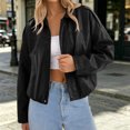 thumbnail image 5 of Women's Faux Leather Jacket Zip Up Long Sleeve with Pockets Vegan Leather Jacket Trendy, 5 of 5