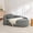Dark Gray, variant on 67" Lazy Sofa, Lounge Chair, Accent Chair with oval silhouette boucle fabric and space-saving design for living room and compact home spaces, Green
