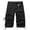 Black@GC@, variant on CONZONE Mens Baggy Cargo Shorts Casual Solid Color Buttons Cargo Shorts for Men Lightweight Relaxed Fit Summer Workout Shorts With Pockets
