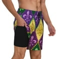 thumbnail image 3 of Fotbe Mardi Gras4 Men’s Swim Trunks Quick Dry Swim Shorts Board Shorts with Mesh Lining-Small, 3 of 9