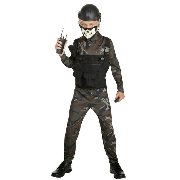 Boy Skull Commando Small Halloween Dress up / Role Play Costume ...