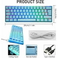 thumbnail image 2 of Lexontech UK Layout 60% Mechanical Keyboard 62 Keys Blue Switch Wired USB C 14 Chroma RGB Backlit Gaming Keyboard 6400DPI Ultra-Light Honeycomb Mouse Large Mouse Pad, Compatible With PS4,Xbox,PC -Blue, 2 of 11