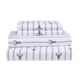 thumbnail image 3 of Parure de draps imprimée 4 pièces Swift Home, rayures blanches, format Queen, 3 of 3