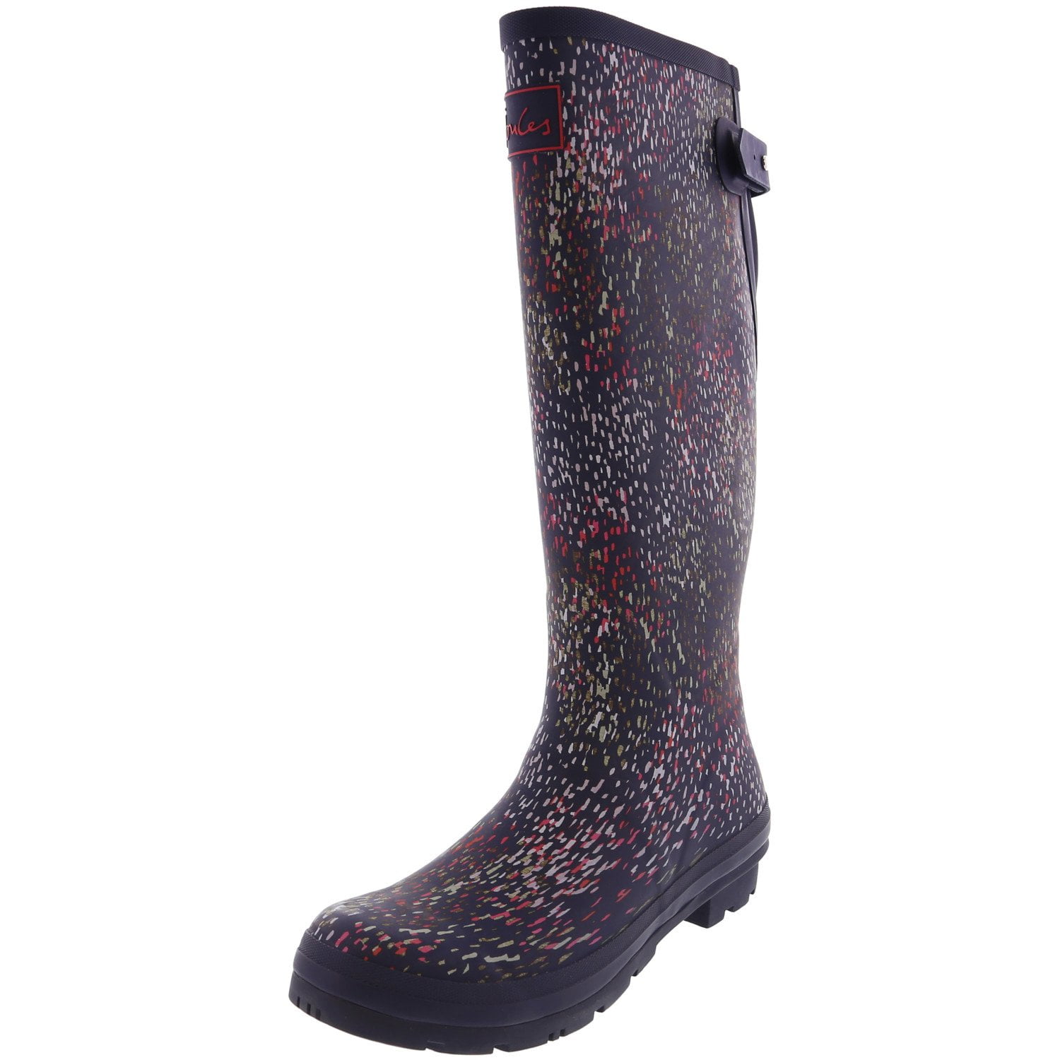Joules Women's Welly Print Navy Rain KneeHigh Rubber Boot 7M