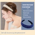 thumbnail image 3 of Qarigey Diademas con cuentas de cristal con purpurina, tocado de punto Flexible para el cabello, tocado para mujer, fiesta, colorido brillante Accesorio para el cabello Azul Qarigey AP010971-13B, 3 of 5