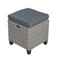 thumbnail image 5 of 6-Piece Outdoor Patio Furniture Set, Rattan Wicker Sofa Set, Outdoor Sectional Furniture Chair Set with Stools and Table, 5 of 7