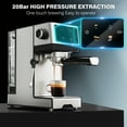 thumbnail image 3 of SECPOEDR Espresso Machine, 20 Bar Cappuccino Machines with Milk Frother for Home, Compact Espresso Maker & Stainless Steel Coffee Machine for Cappuccino, Latte, Cold Brew, Silver, 3 of 10