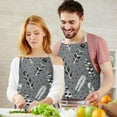 thumbnail image 3 of Gray Boho Tribal Feathers Pattern Apron-Garden Aprons for Women with Pockets-Cotton Linen Waterproof Kitchen Cooking Gardening Aprons Adjustable for Kitchen,Cooking,BBQ and Salon 33x27 Inch, 3 of 7