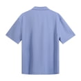 thumbnail image 3 of AZoiNM Men's Short Sleeve Shorts Suit Set Summer Two Button Notch Lapel Loose Fit, 3 of 8