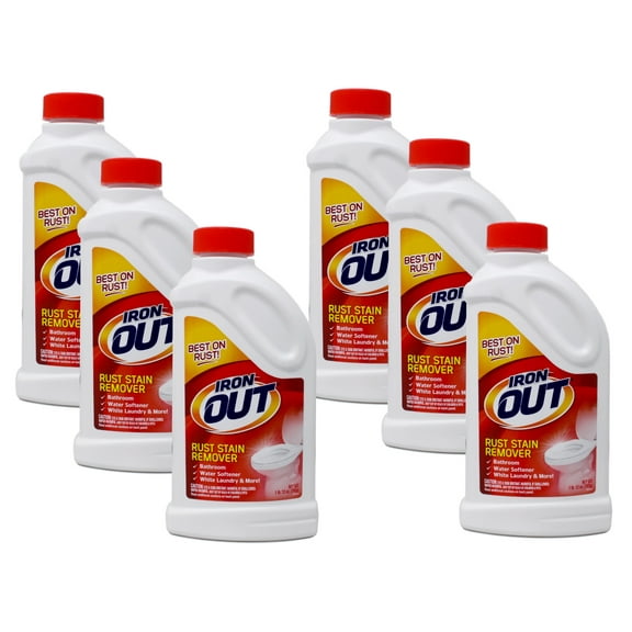 Iron OUT Powder Rust Stain Remover, Remove and Prevent Rust Stains in Bathrooms, Kitchens, Appliances, Laundry, and Outdoors, 1 Pound 12 Ounce, Pack of 6