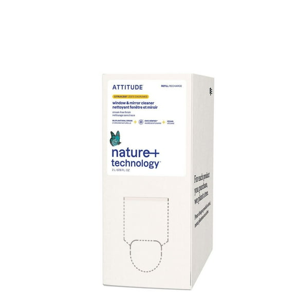ATTITUDE nature+ technology, Window and Mirror Cleaner, Refill, Citrus Zest