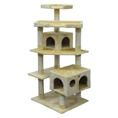 UPC: 0810602020265 | Go Pet Club 60.5 in. Cat Tree 5-Level Scratcher Post with Dual Condos